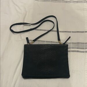 Stylish Black Embossed Crossbody Bag
